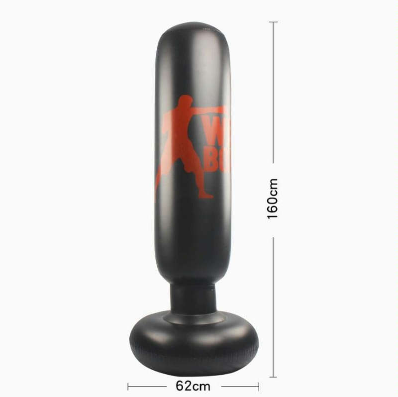 Fitness Vertical Inflatable Punching Bag Boxing Column Tumbler Punching Bag Catharsis Column, Hei...