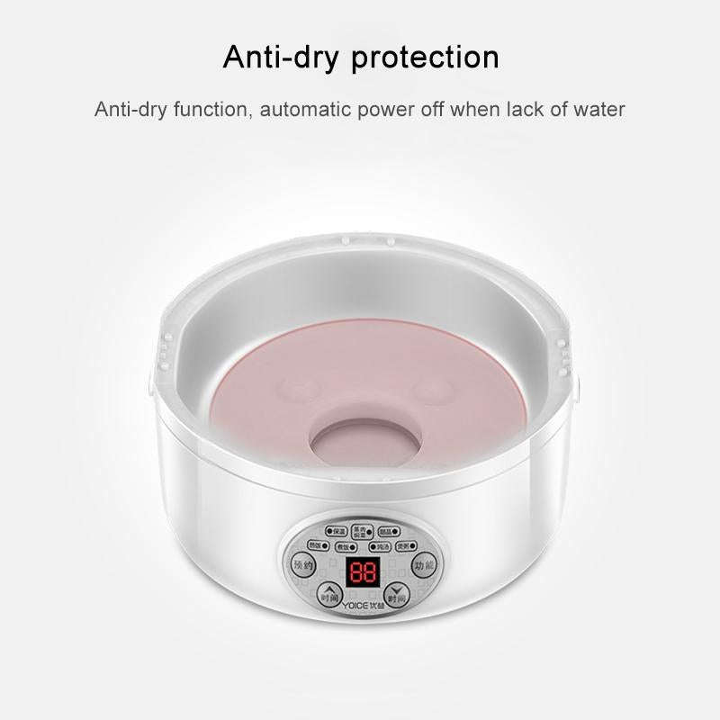 Yoice 220V Multi-function Electric Lunch Box Three-layer Stainless Steel Inner Rice Cooker, CN Pl...