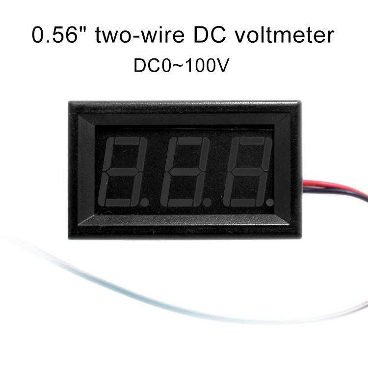10 PCS 0.56 inch 3 Terminal Wires Digital Voltage Meter with Shell, Color Light Display, Measure ...