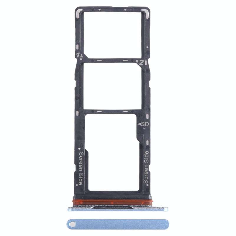 For Tecno Spark Go 2023 BF7n SIM Card Tray + SIM Card Tray + Micro SD Card Tray (Blue)