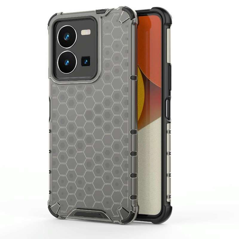 For vivo Y35 4G Global/Y22s 4G Global Honeycomb Phone Case(Black)