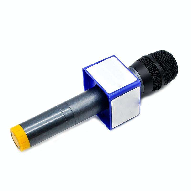 Interview Microphone Logo Flag Station, Spec: Square Blue