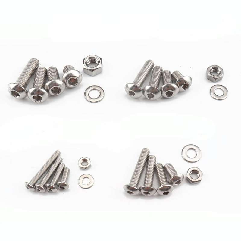 520 PCS 304 Stainless Steel Screws and Nuts Hex Socket Head Cap Screws Gasket Wrench Assortment S...