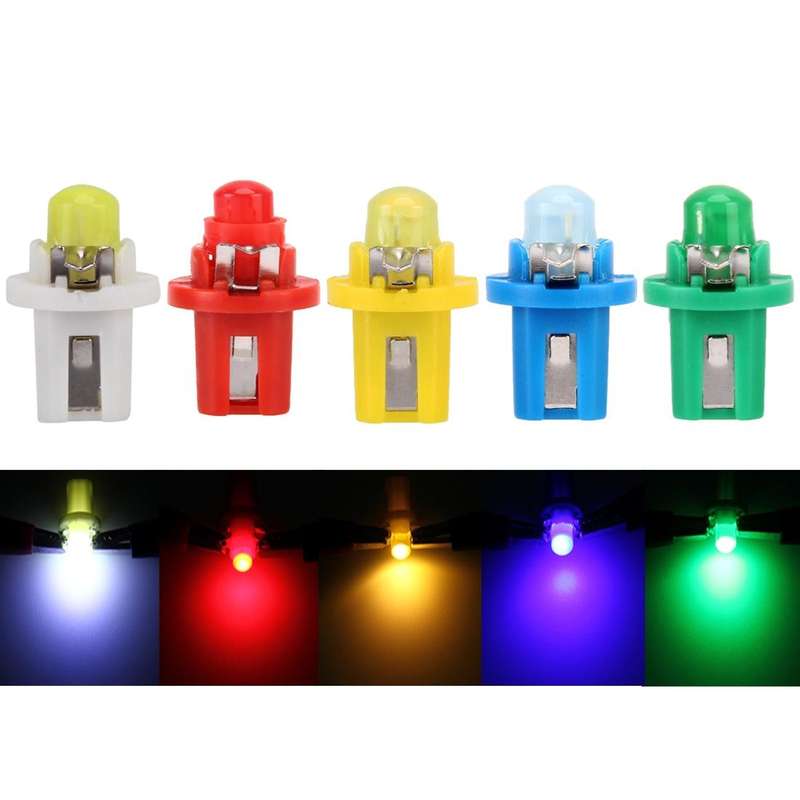 10 PCS 0.4W B8.5 Wedge Instrument Panel COB LED Light Dashboard Gauge Cluster Indicator Lamp Bulb...