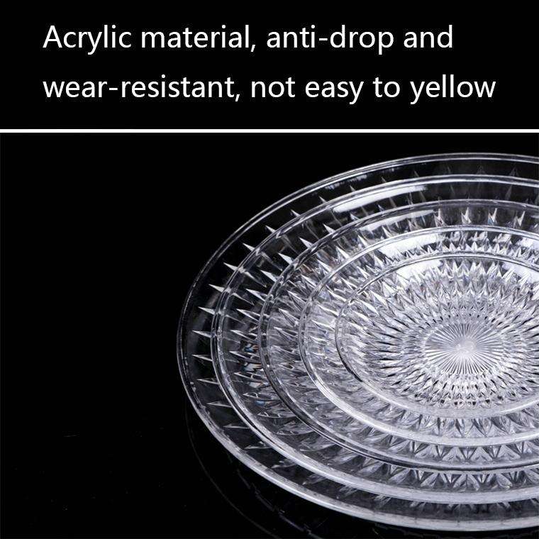 5 PCS Acrylic Round Transparent Fruit Dish, Diameter: 15cm(Lotus)