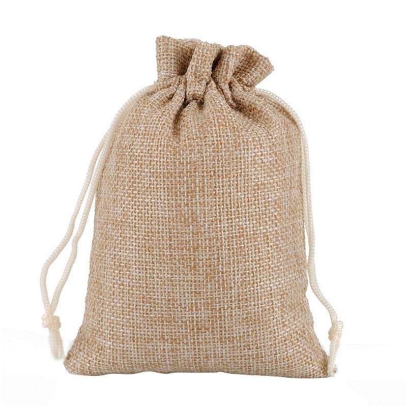 50 PCS Multi size Linen Jute Drawstring Gift Bags Sacks Wedding Birthday Party Favors Drawstring ...
