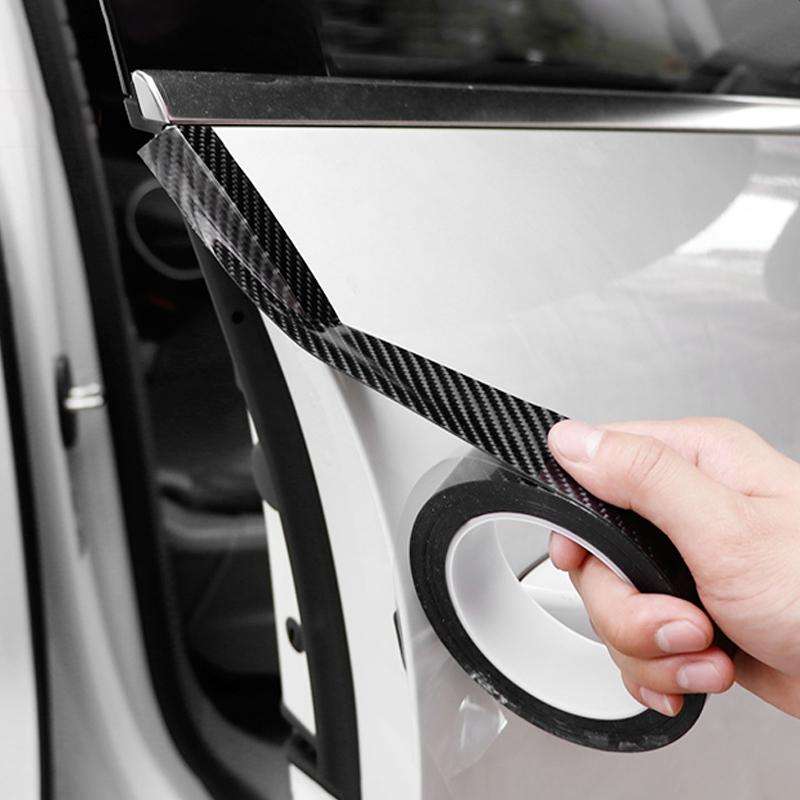 Universal Car Carbon Fiber Door Anti-collision Strip Protection Guards Trims Stickers Tape, Size:...