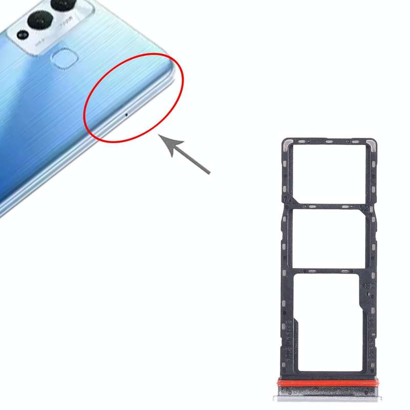 For Infinix Hot 12 Play NFC X6816C SIM Card Tray + SIM Card Tray + Micro SD Card Tray (White)