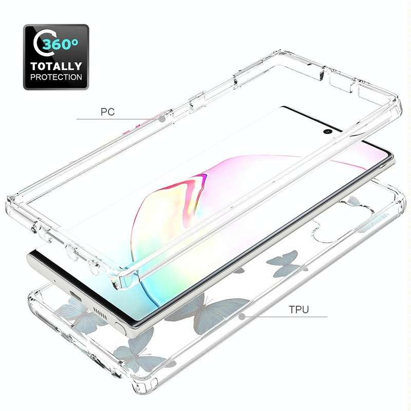 For Samsung Galaxy Note 10 Plus 2 in 1 High Transparent Painted Shockproof PC + TPU Protective Ca...