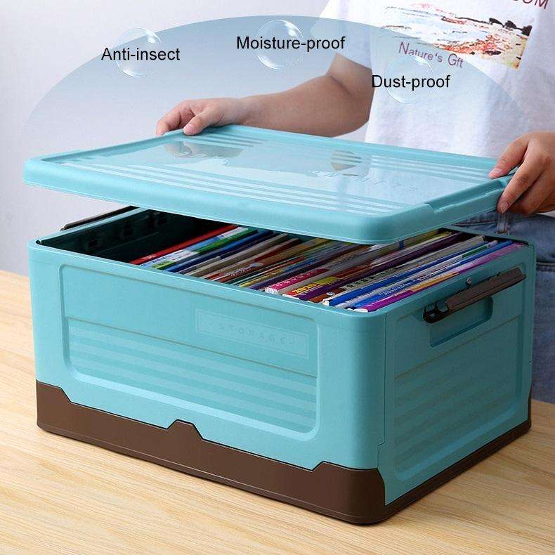 Foldable Book Box Plastic Storage Box, Color: S Mint Blue