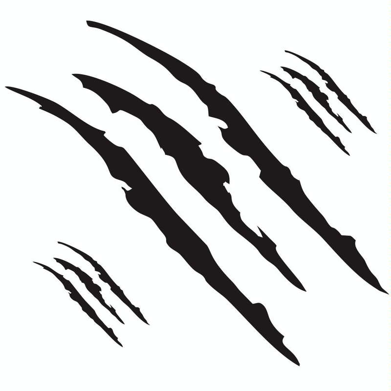 D-865 Claw Scratches Pattern Car Modified Decorative Sticker(Black)