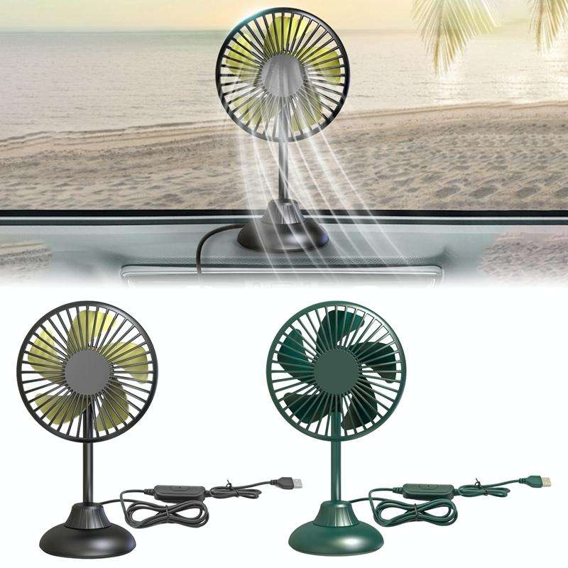 F502 Mini Hose Small Fan Car USB Fan(Black)