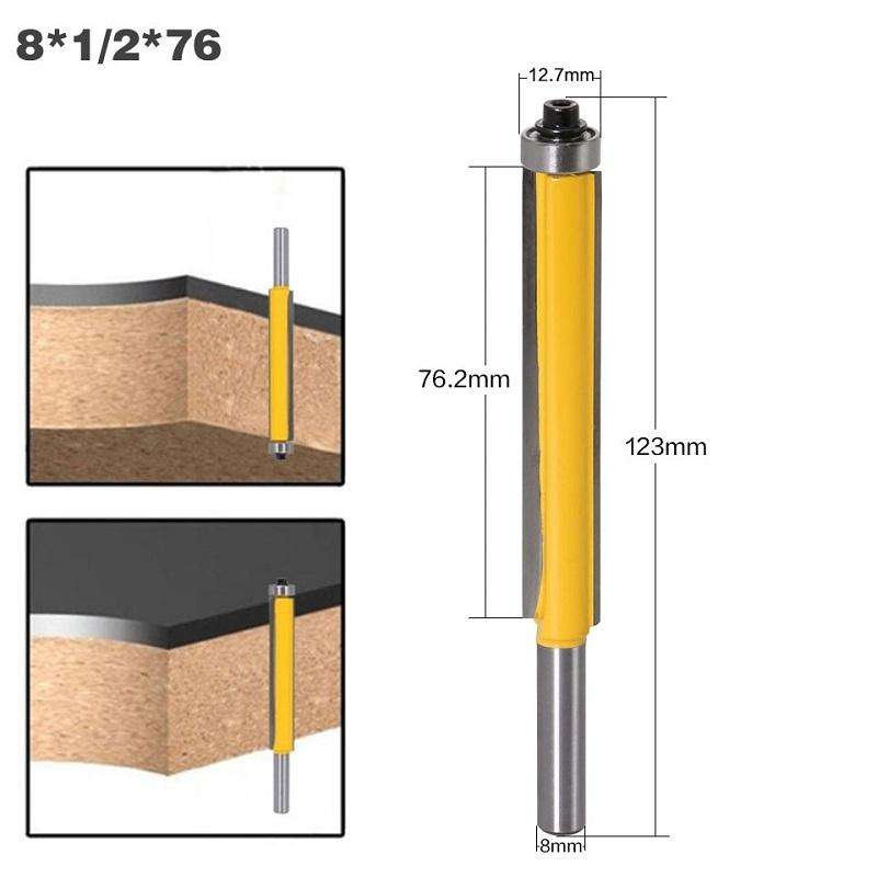 8-Handle Extended Trimming Cutter With Bearing Woodworking Line Milling Cutter, Specification: 8x...