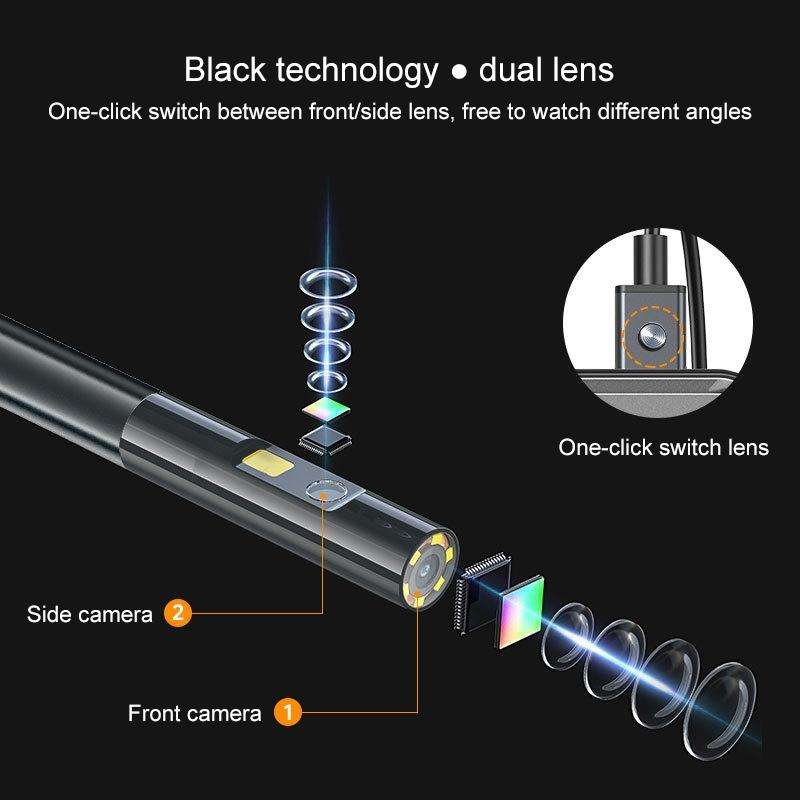 TESLONG NTS500B 5 inch 5mm Dual Lens HD Endoscope 200W Pixel Industrial Endoscope