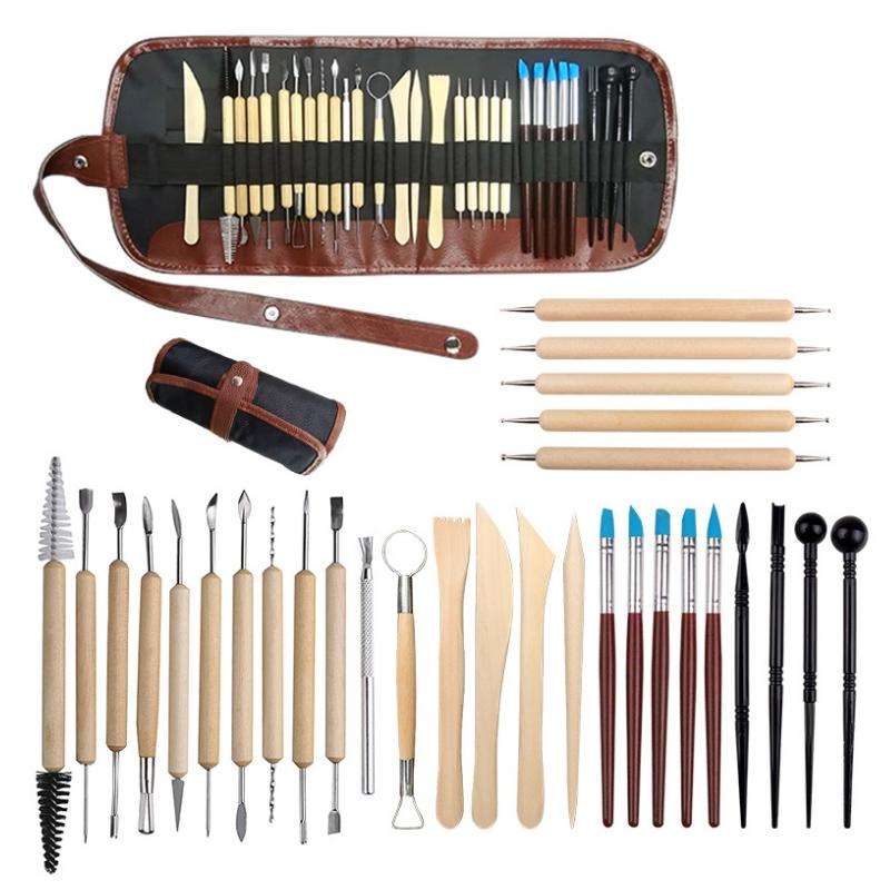 30 PCS/Set Ceramic Clay Sculpture Carving Knife Clay Indentation Pen