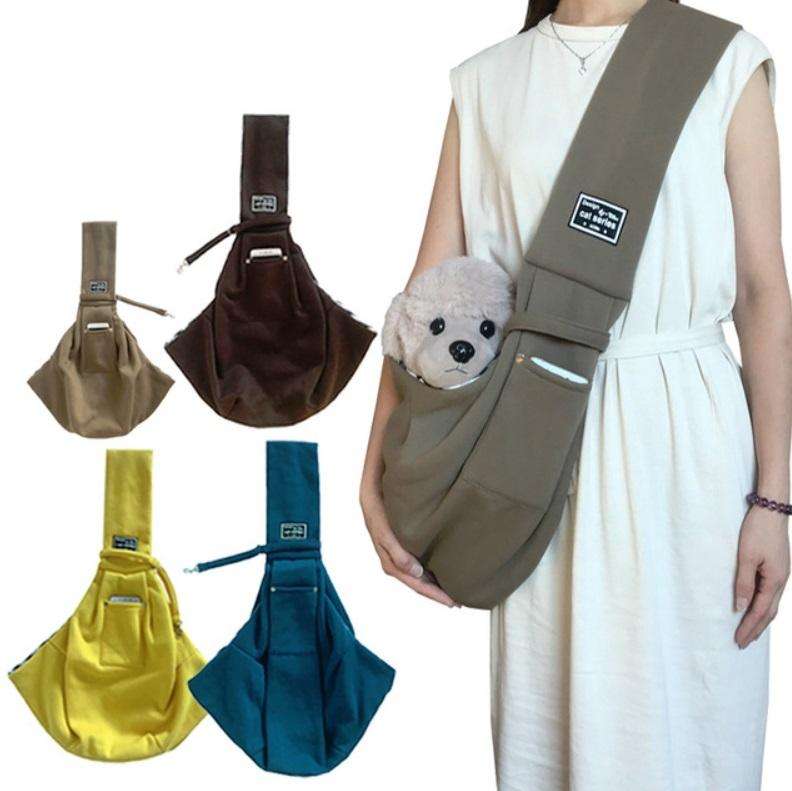 Pet Outing Carrier Bag Cotton Messenger Shoulder Bag, Colour: Khaki