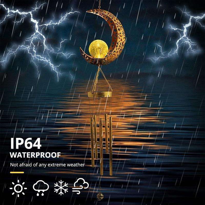 Solar Suspending Iron Wind Chime Lamp(Moon)