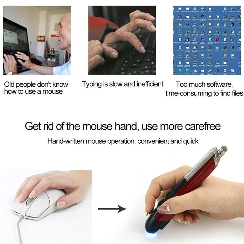 PR-08 Multifunctional Wireless Bluetooth Pen Mouse Capacitive Pen Mouse(Black)