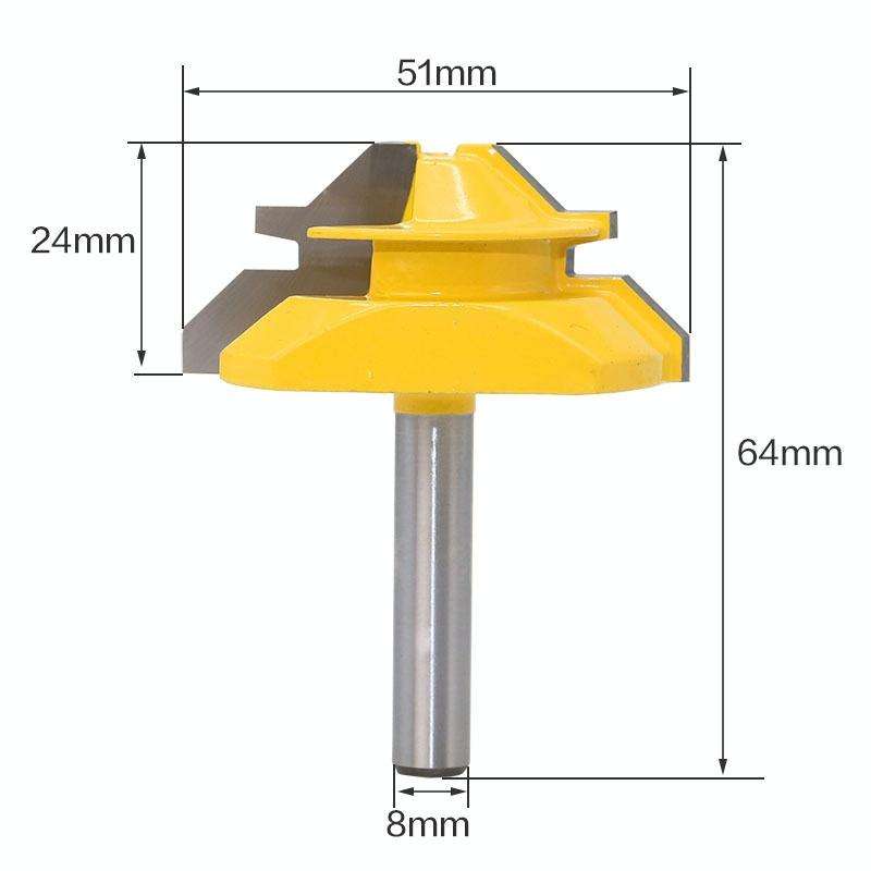 1/4 x 2 Shank Woodwork 45 Degree Engagement Tenon Cutter Blade Right Angle Accessories Knife Wood...