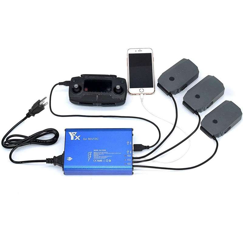 For DJI MAVIC Pro Aluminum Alloy 5 in 1 Hub Intelligent Battery Controller Charger, Plug Type:US ...