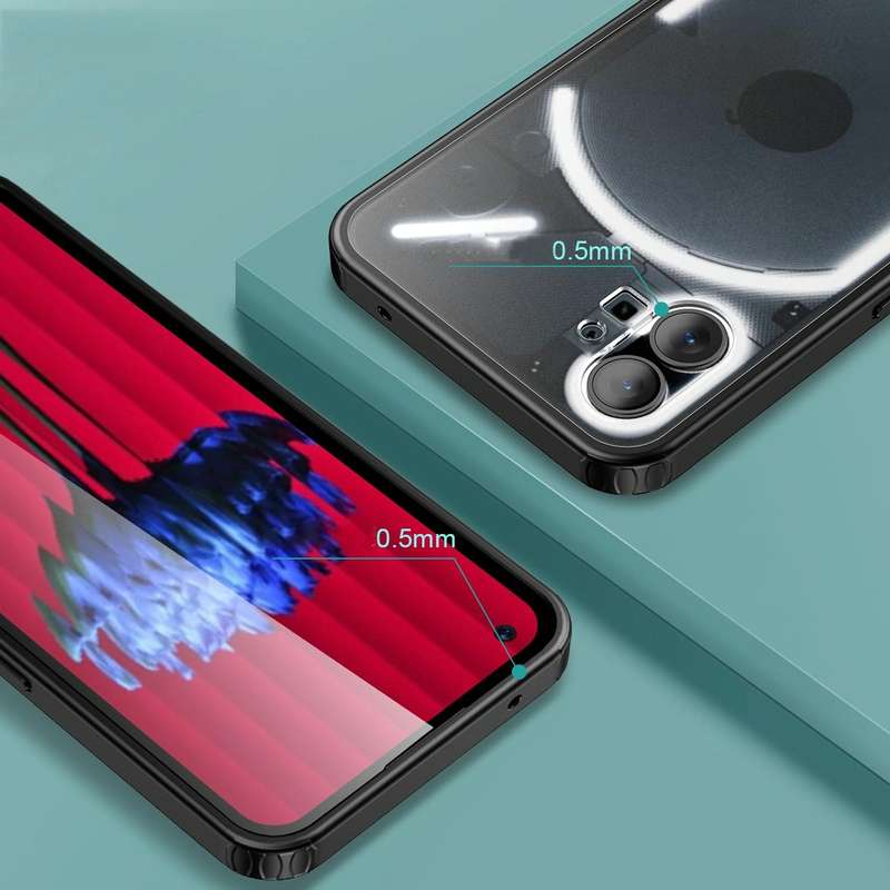 For Nothing Phone 1 Four-corner Shockproof TPU + PC Phone Case(Transparent Black)