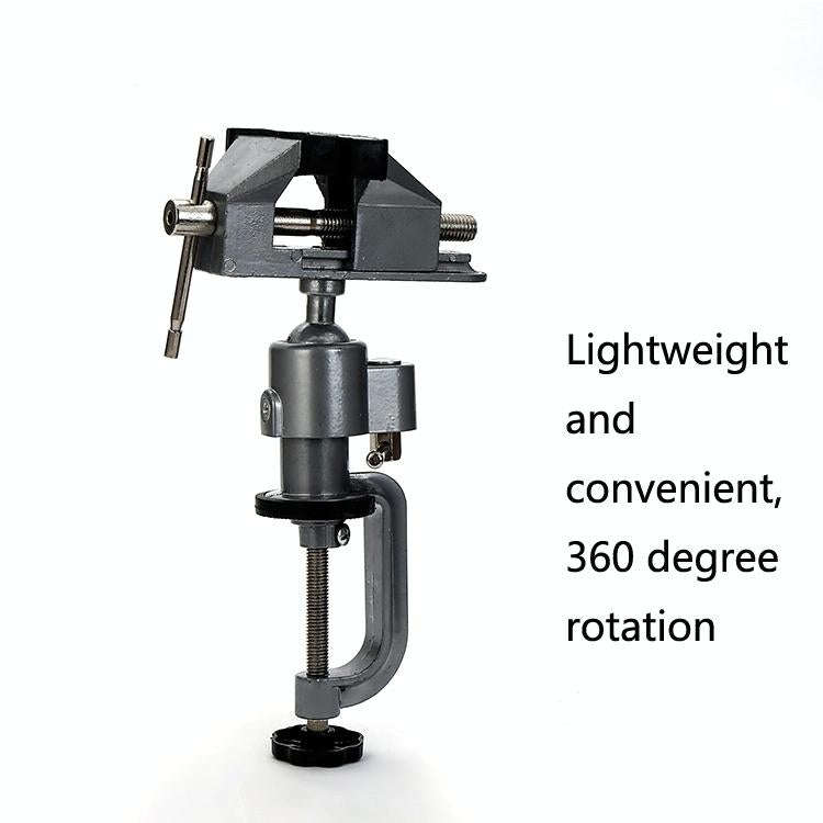8003-2 Aluminum Alloy Dual-Purpose Table Pliers 360-Degree Rotating Bench Vise Flat-Nose Universa...