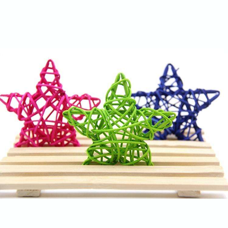 10 PCS 6cm Artificial Straw Ball DIY Decoration Rattan Stars Christmas Decor Home Ornament Suppli...