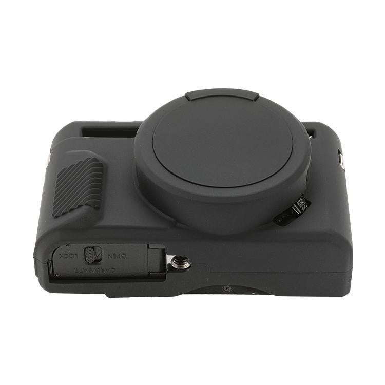 For Canon PowerShot G7 X Mark II / G7X2 Soft Silicone Protective Case with Lens Cover(Black)