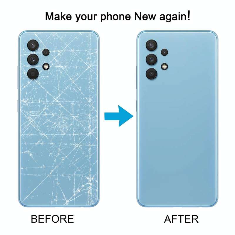 For Samsung Galaxy A32 4G Battery Back Cover with Camera Lens Cover (Black)