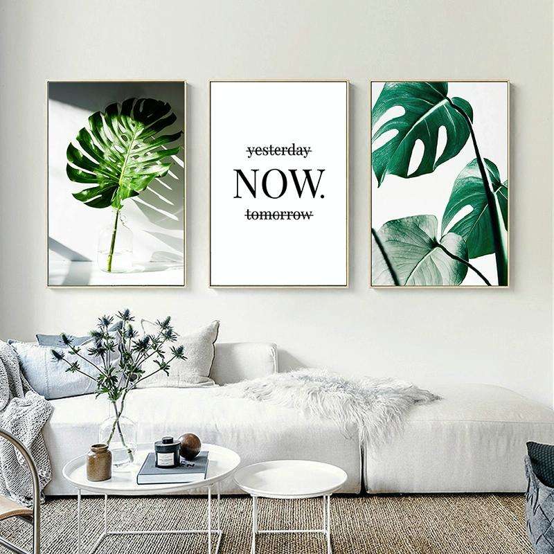 Plant Leaf English Letter Art Posters Prints Art Wall Pictures without Frame, Size:2025cm(Green L...