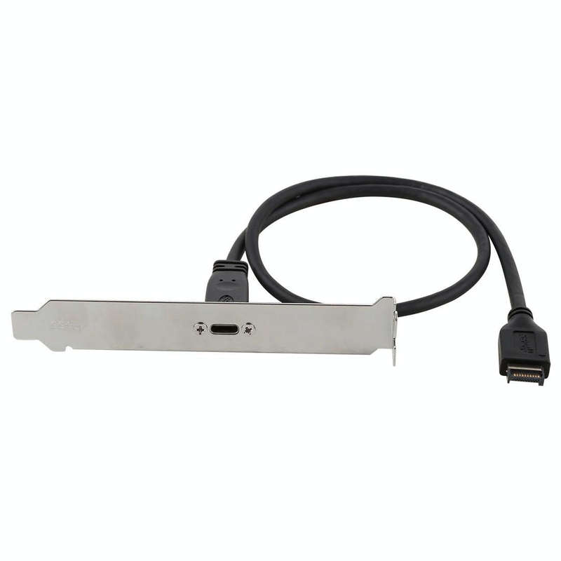 50cm Panel Bracket Header USB-C / Type-C Female to USB 3.1 Type-E Extension Wire Connector Cord C...