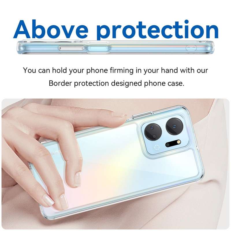 For Honor X7A Colorful Series Acrylic + TPU Phone Case(Transparent)