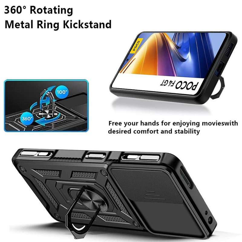 For Xiaomi Poco F4 GT / Redmi K50 Gaming Sliding Camera Cover Design TPU+PC Phone Case(Black)