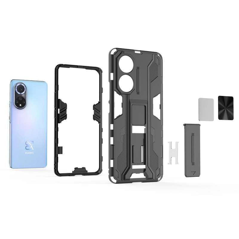 For Huawei nova 9 Supersonic PC + TPU Shock-proof Protective Case with Holder(Silver)