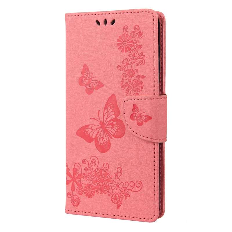 For Samsung Galaxy A04 Butterfly Embossed Horizontal Flip Leather Phone Case(Pink)