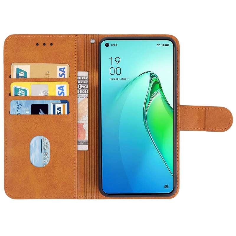 For OPPO Reno8 Pro+ Leather Phone Case(Brown)