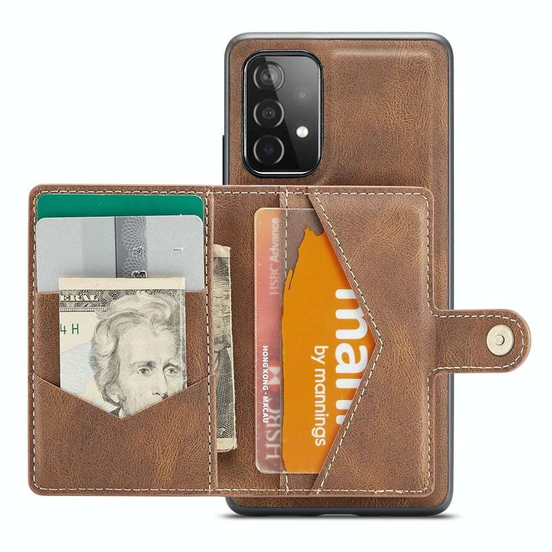 For Samsung Galaxy A33 5G JEEHOOD Retro Magnetic Detachable Phone Case with Wallet & Card Slot & ...