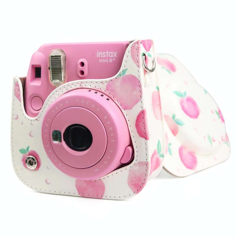 Painted Series Camera Bag with Shoulder Strap for Fujifilm Instax mini 11(Peach)