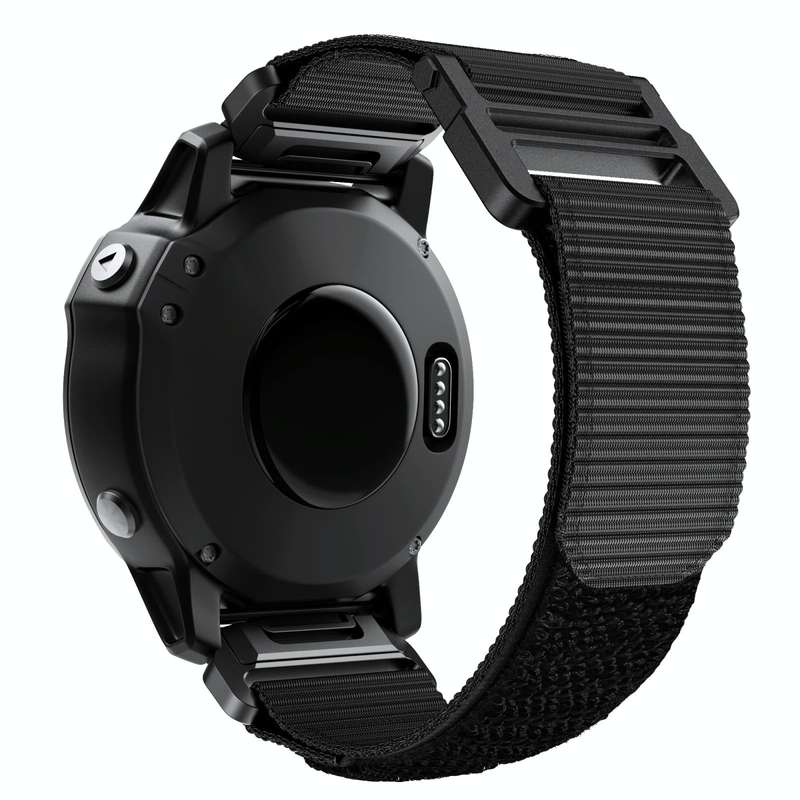 For Garmin Fenix 6X / 5X 26mm Hook And Loop Fastener Nylon Watch Band(Black)