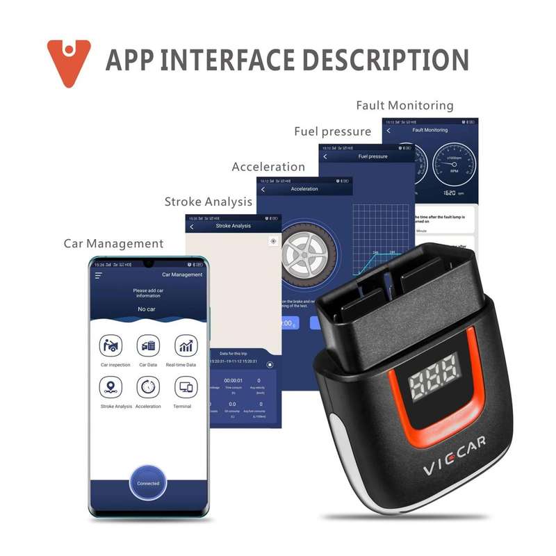 Viecar VP004 Car Mini OBD + USB / Type-C Interface Fault Detector V1.5 WiFi Diagnostic Tool