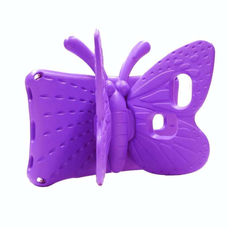For Samsung Galaxy Tab A9 8.7 X110/X115 Butterfly Bracket Kids EVA Shockproof Tablet Case(Purple)