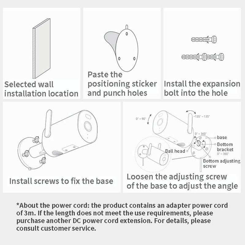 Original Xiaomi AW300 WiFi Smart Outdoor Camera 2K Full Color Night Vision IP66 Waterproof Video ...