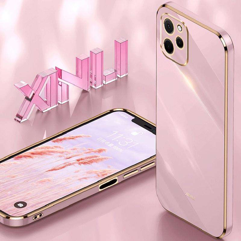 For Huawei nova Y61 XINLI Straight Edge 6D Electroplate TPU Phone Case(Hawthorn Red)