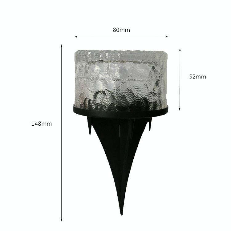 Outdoor Solar Buried Lamp Round Glass Floor Street Light Garden Ice Brick Waterproof Lamp(Warm Li...