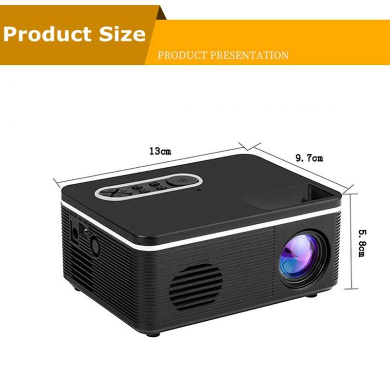 S361 80 lumens 320 x 240 Pixel Portable Mini Projector, Support 1080P, US Plug(Black)