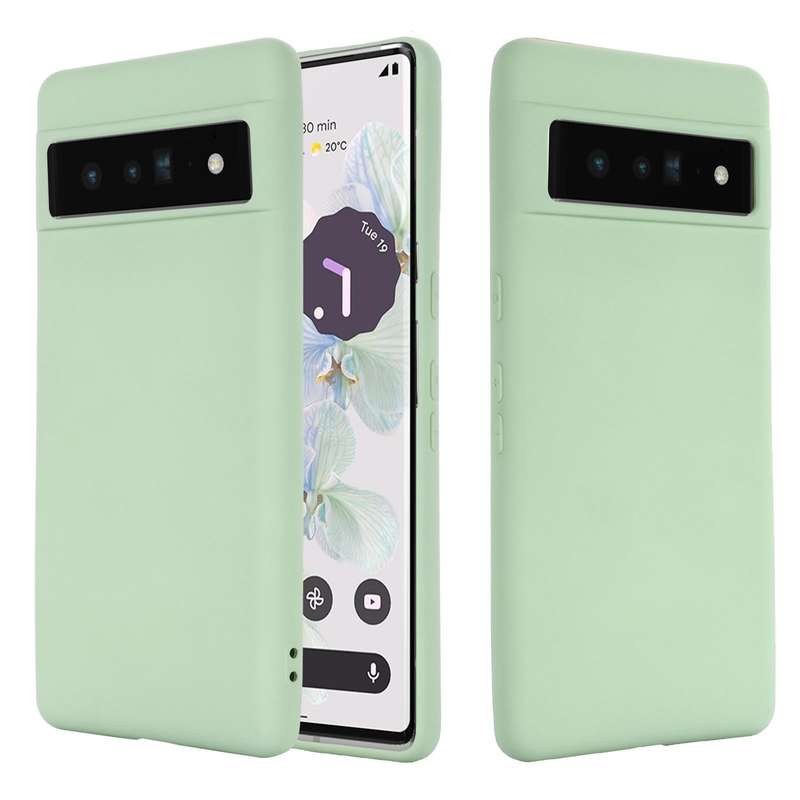 For Google Pixel 7 Pure Color Liquid Silicone Shockproof Phone Case(Green)
