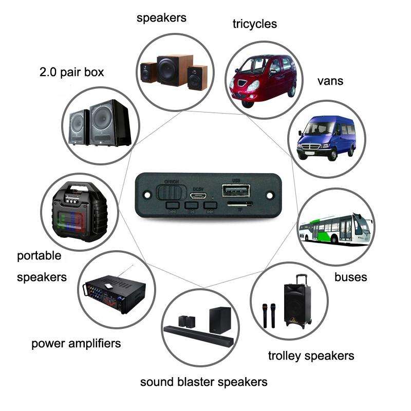 JQ-D102BT With Amplifier Recording Calls MP3 Bluetooth Decoder Board Module(Black)