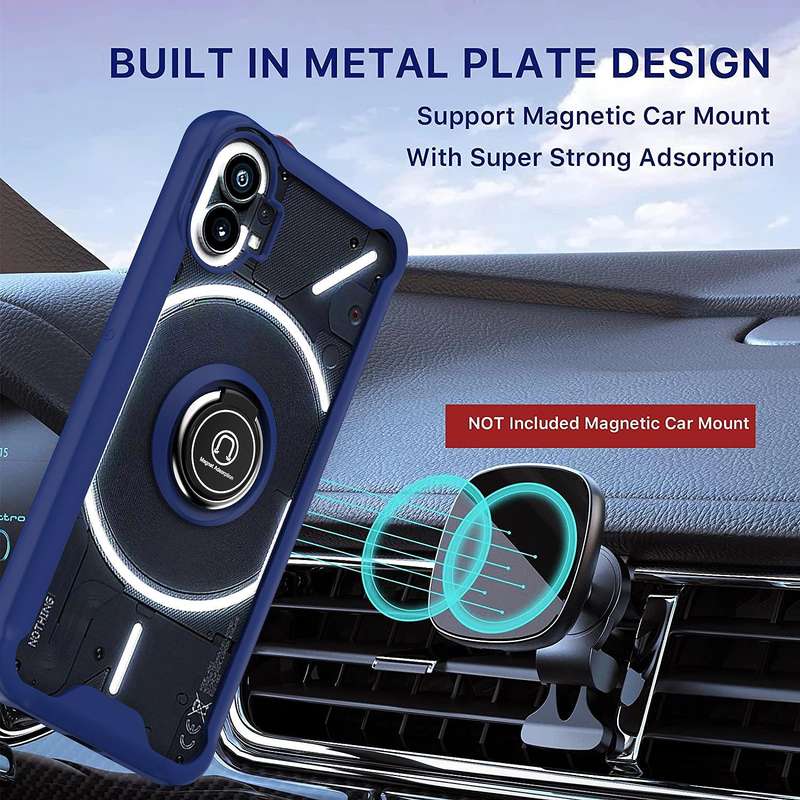 For Nothing Phone 1 Q Shadow 1 Series TPU + PC Phone Case with Ring Holder(Black)