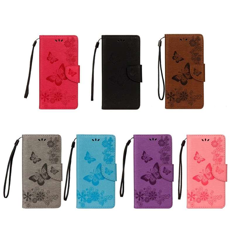 For Galaxy S9 Vintage Embossed Floral Butterfly Pattern Horizontal Flip Leather Case with Card Sl...