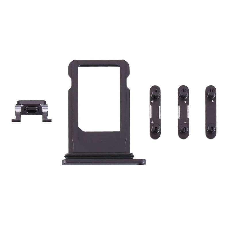 Card Tray + Volume Control Key + Power Button + Mute Switch Vibrator Key for iPhone 8 Plus(Grey)